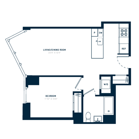 Floor plan layout diagram for 1AA