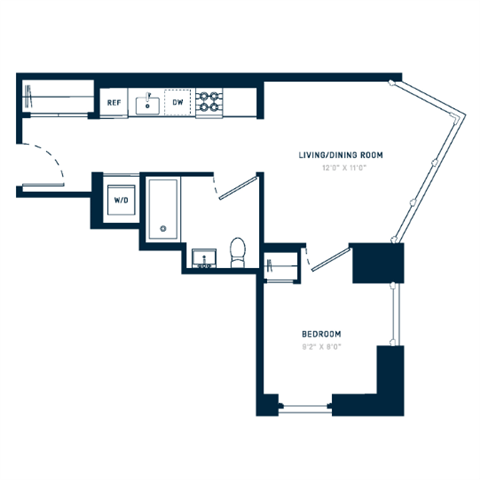 Floor plan layout diagram for 1A