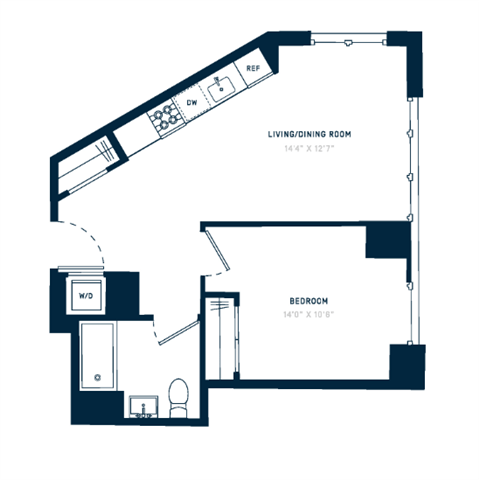 Floor plan layout diagram for 1F