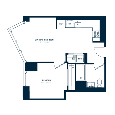 Floor plan layout diagram for 1H