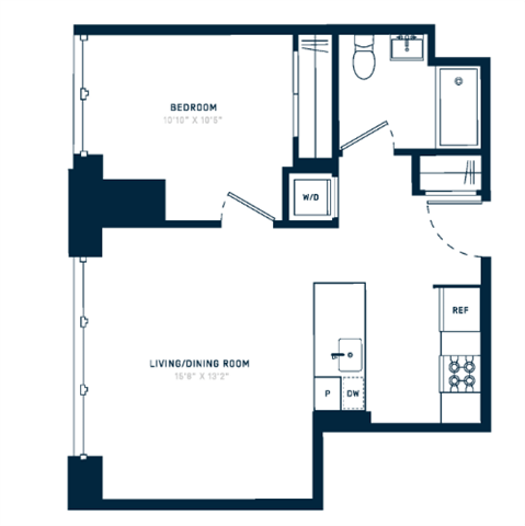 Floor plan layout diagram for 1M