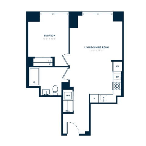 Floor plan layout diagram for 1V