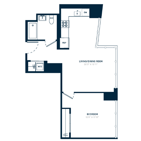 Floor plan layout diagram for 1X