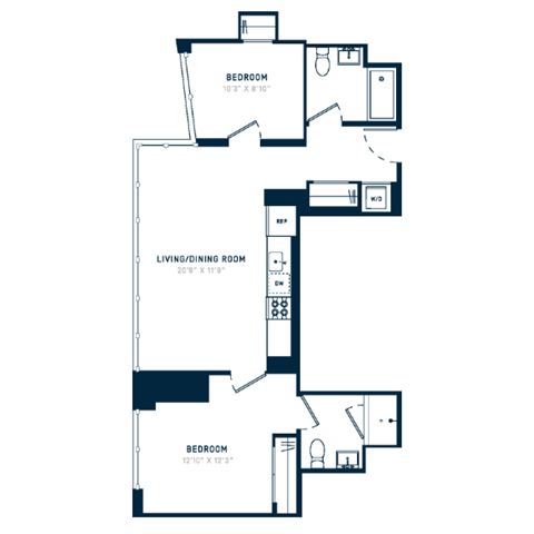 Floor plan layout diagram for 2A