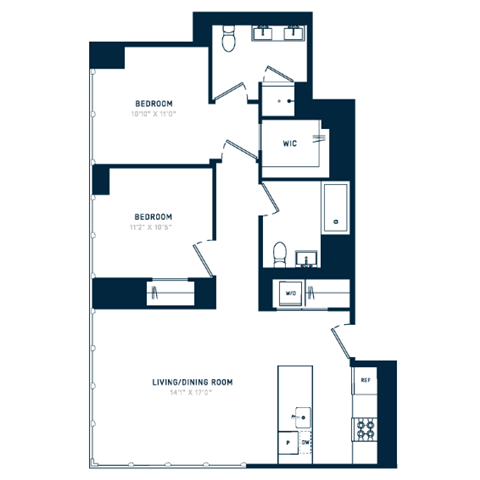 Floor plan layout diagram for 2D