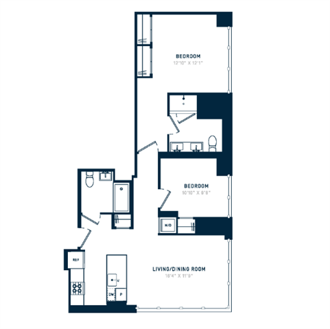 Floor plan layout diagram for 2G Penthouse