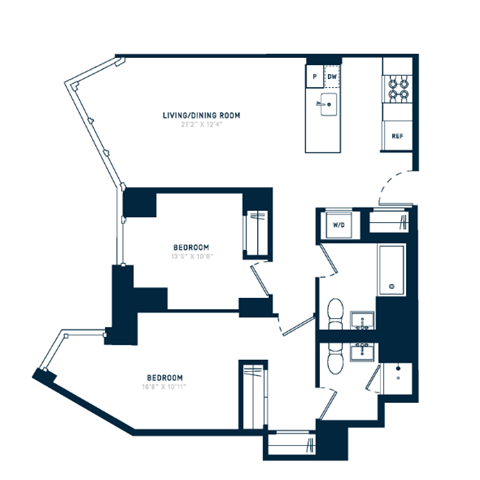 Floor plan layout diagram for 2K