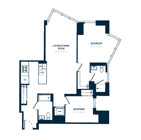Floor plan layout diagram for 2Y