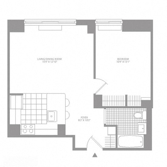 Floor plan layout diagram for 1H Renovation 2