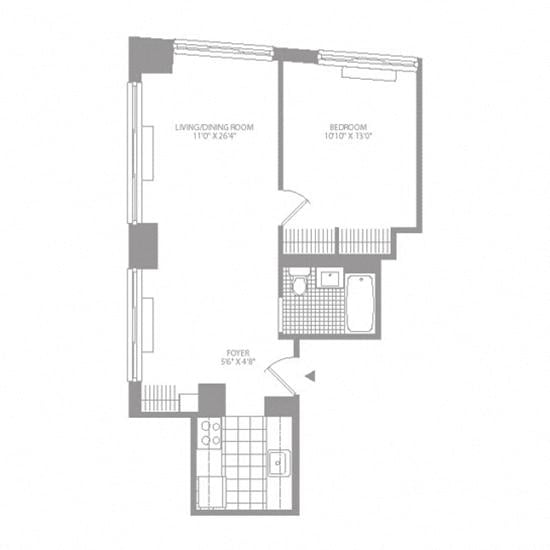 Floor plan layout diagram for 1P Renovation 2