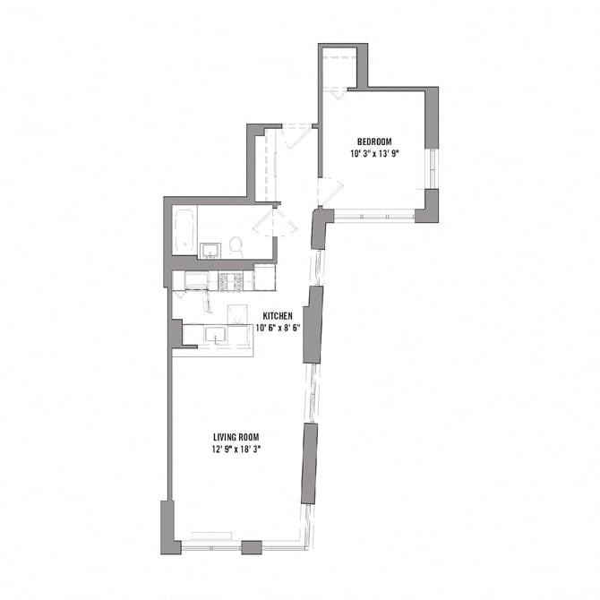 Floor plan layout diagram for 1F