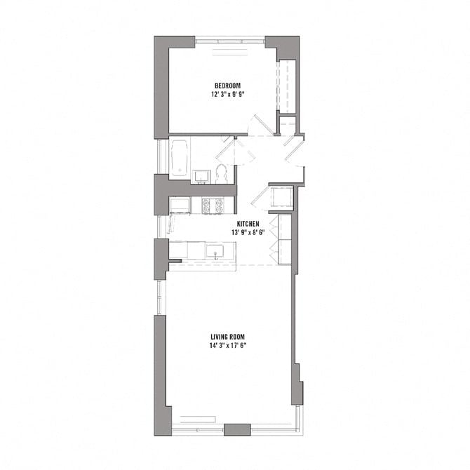 Floor plan layout diagram for 1H