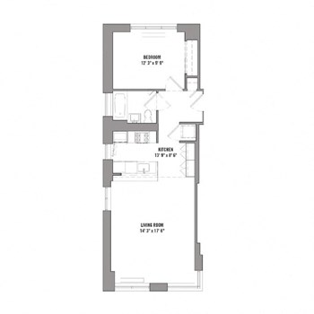 1K floor plan