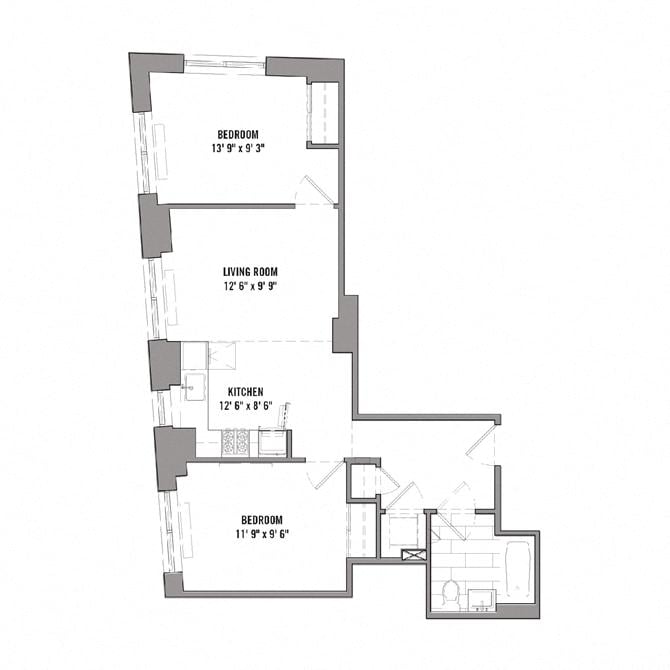 Floor plan layout diagram for 2A