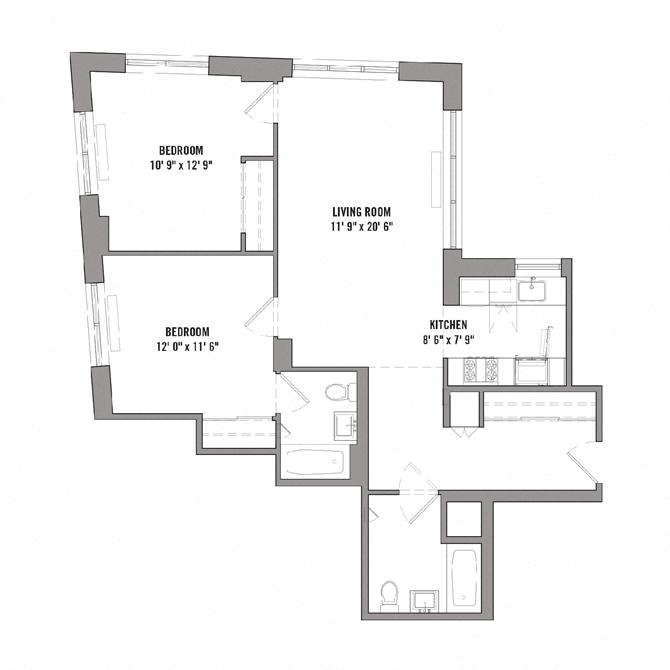 Floor plan layout diagram for 2E
