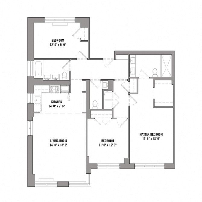 Floor plan layout diagram for 3A
