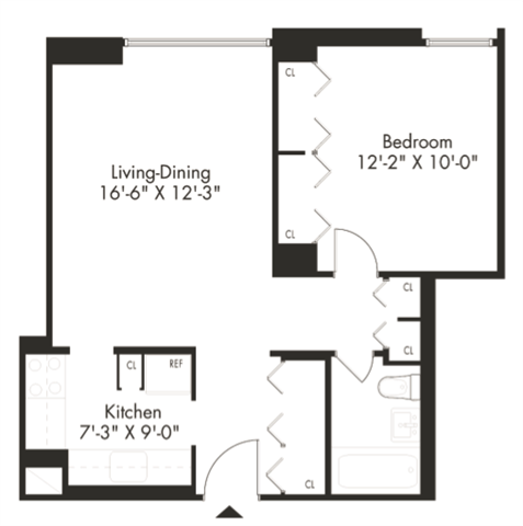 Floor plan layout diagram for 1C Renovation 5