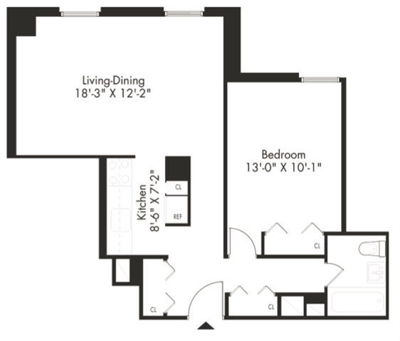Floor plan layout diagram for 1D