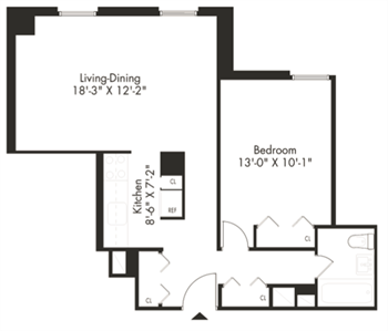 1D floor plan
