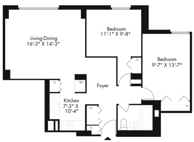 Floor plan layout diagram for 2C