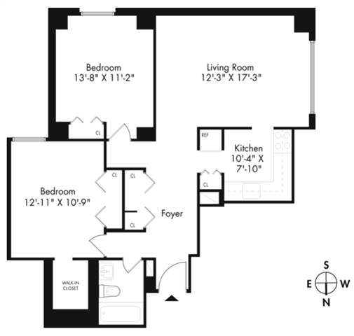 Floor plan layout diagram for 2E Renovation 2