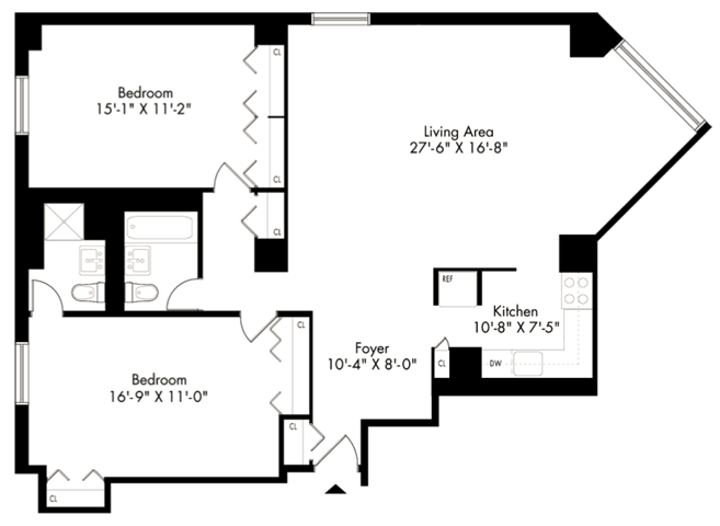 Floor plan layout diagram for 2J Renovation 5