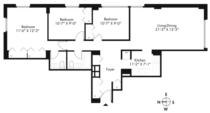 Floor plan layout diagram for 3A