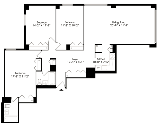Floor plan layout diagram for 3F