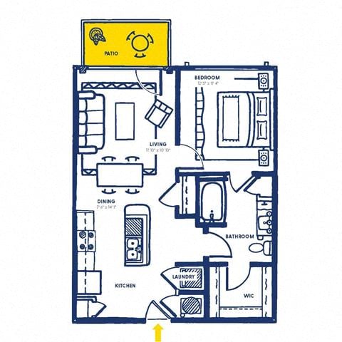 Floor plan layout diagram for 1F