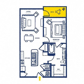 1H w/ Balcony floor plan