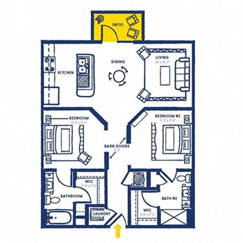 2A w/ Balcony floor plan