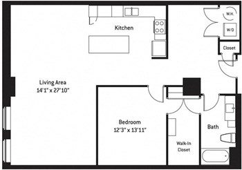 1AB floor plan