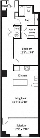 Floor plan layout diagram for 1AC