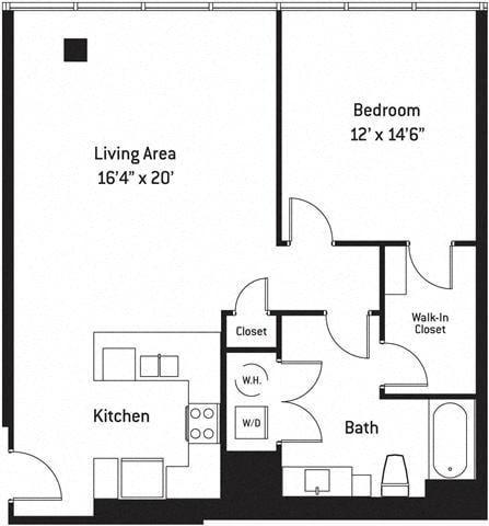 Floor plan layout diagram for 1M