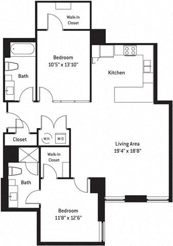 2B-J (Affordable Housing) floor plan