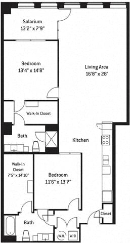 Floor plan layout diagram for 2M