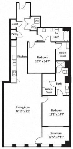 Floor plan layout diagram for 2P