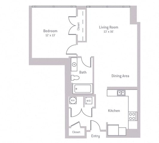 Floor plan layout diagram for 1A