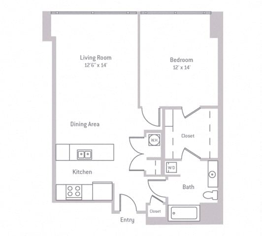 Floor plan layout diagram for 1D