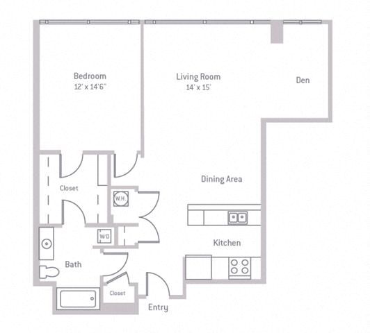 Floor plan layout diagram for 1G Den