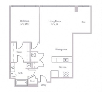 1G Den floor plan