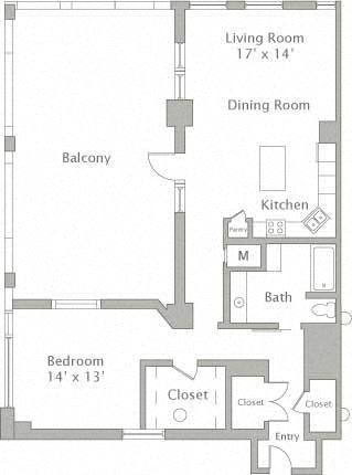 Floor plan layout diagram for 1AB