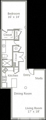 Floor plan layout diagram for 1AC