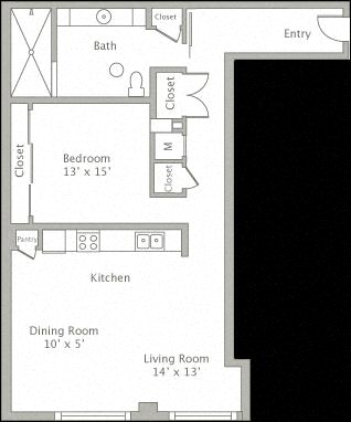Floor plan layout diagram for 1AH