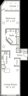 Floor plan layout diagram for 1AJ