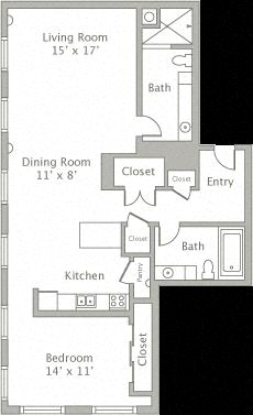 Floor plan layout diagram for 1AM