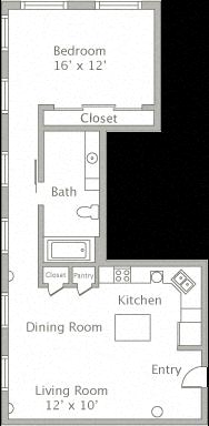 Floor plan layout diagram for 1C
