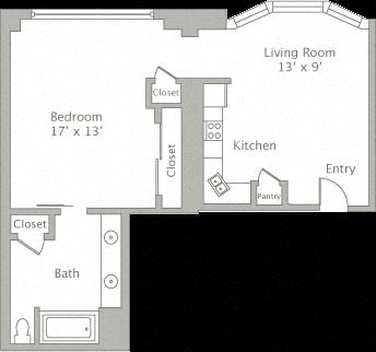 Floor plan layout diagram for 1F