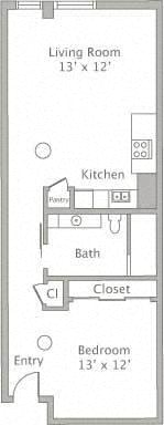 Floor plan layout diagram for 1H