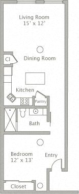 Floor plan layout diagram for 1J